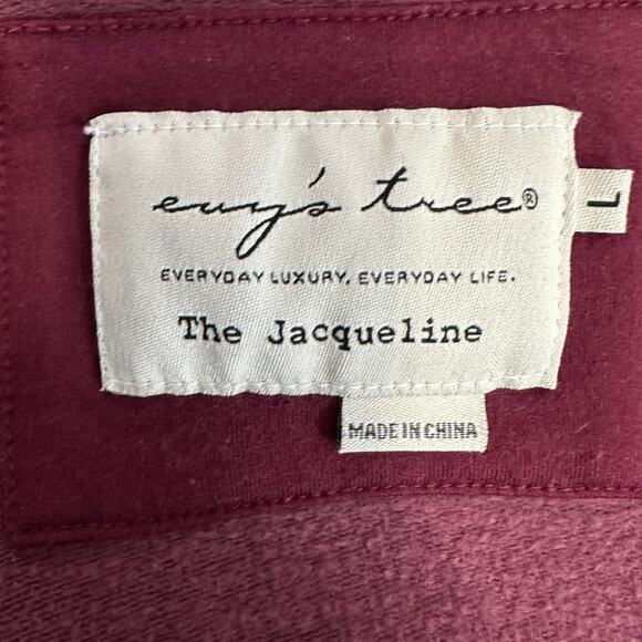 Evy's Tree Hoodie Womens L Maroon Black Zip-Up The Jacquelin Lace Trim Whimsy - Picture 6 of 8